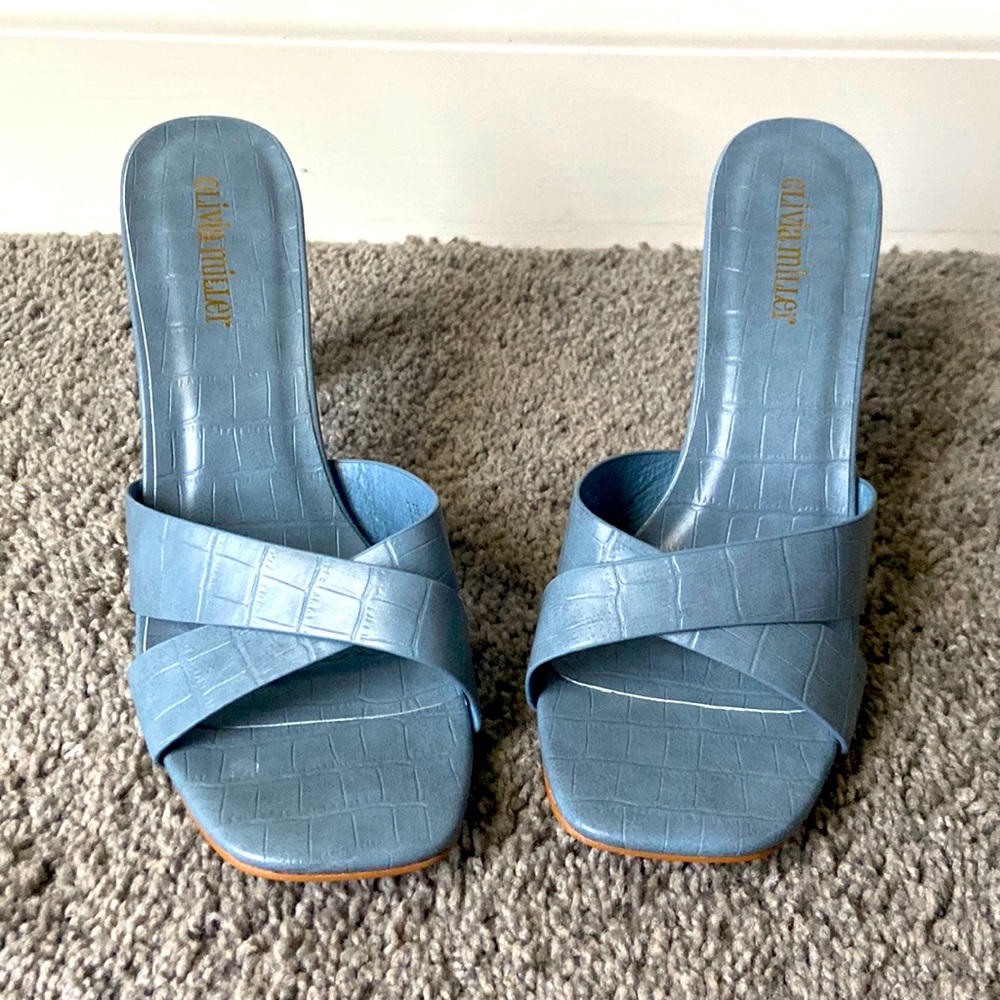 Olivia Miller light blue heels. 3inches. Never worn.